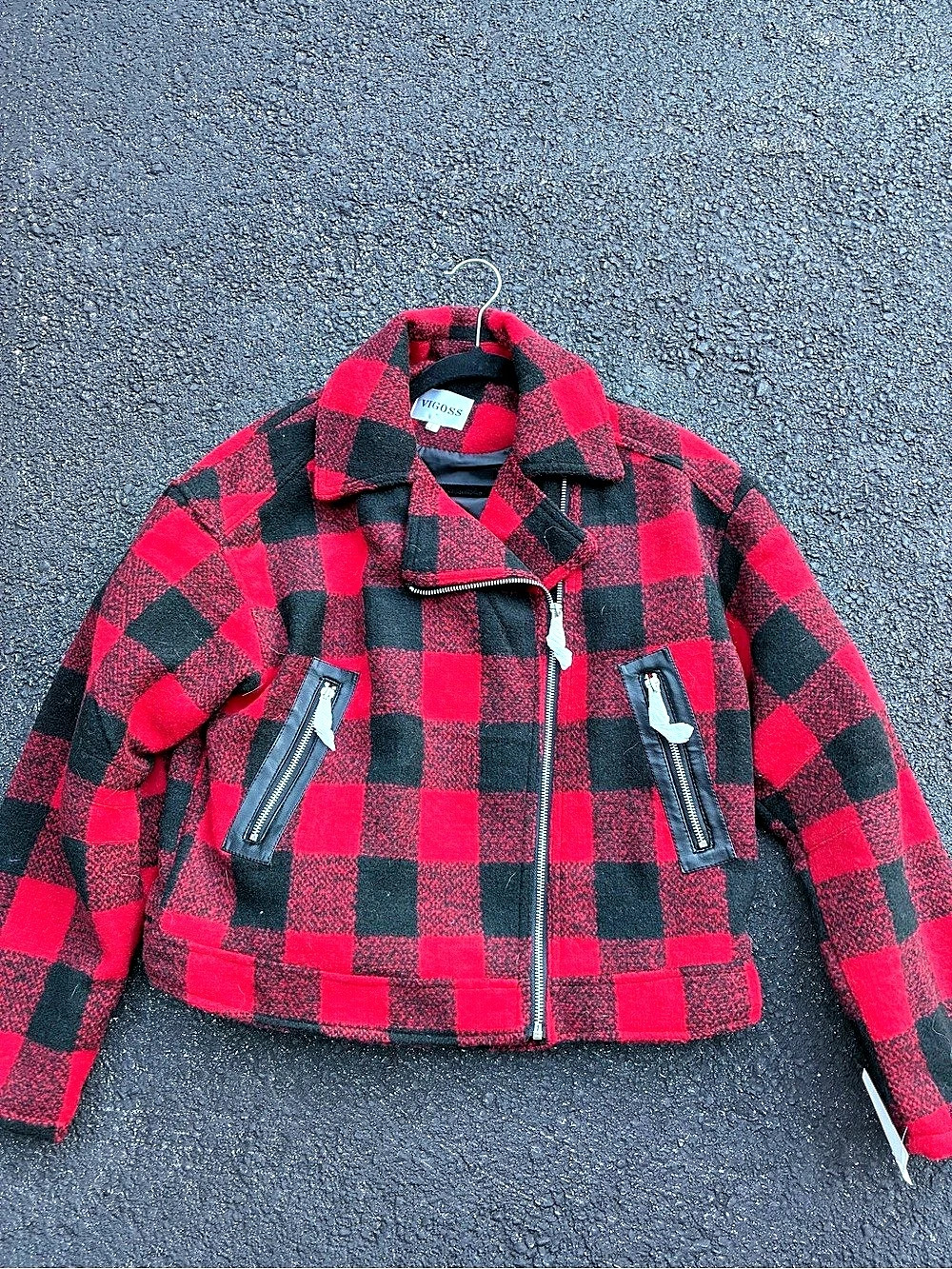 VIGOSS VC-JOC065A Plaid Jacket in Red & Black Size Large NWT